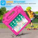 SUPLIK Kids Case for iPad 5th/6th Generation (9.7 inch, 2017/2018), iPad Air 1 & Air 2 & Pro 9.7 Case with Screen Protector, Durable Shockproof Kids Cover with Handle Stand, Pink