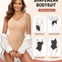 Shapewear Bodysuit for Women Tummy Control Seamless Faja Body Shaper Body Suit Waist Slimming (Beige, M)