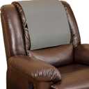 Non Slip Recliner Headrest Protector Washable Faux Leather Headrest Covers for Recliner Chair Waterproof Couch Head Rest Covers for Sofa,Furniture,Office Chair,Theater Seat (Grey)
