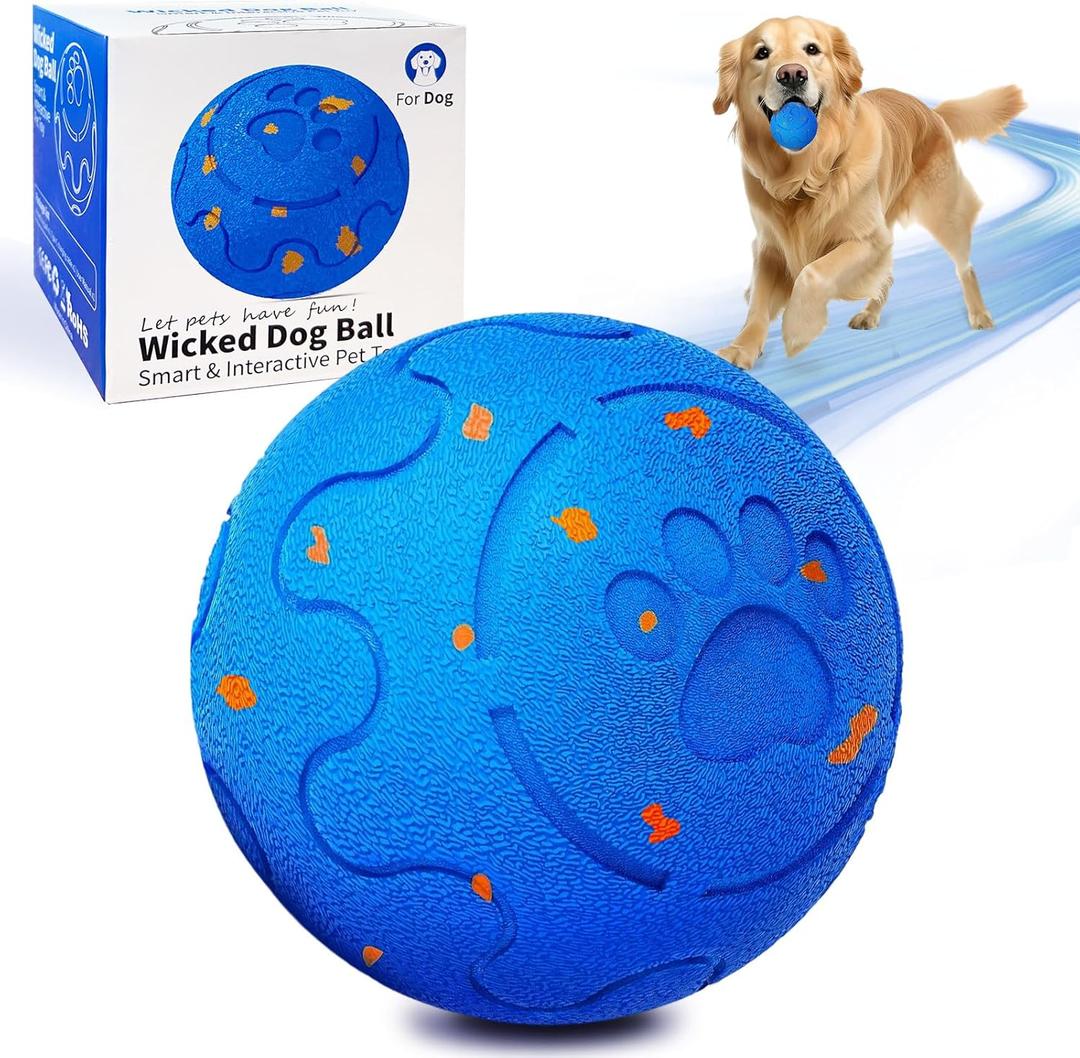 meearoa Interactive Dog Ball Auto Rolling, 3 Mode Auto Bouncing Ball, Automatic Moving, Rotating and Bouncing, Chew Proof E-TPU, Activated Dog Stimulation, Toy to Keep Them Busy
