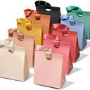 Vitalizart Paper Gift Bags With Ribbon Handles Set of 10 Assorted Colors Bulk Reusable For Gift Wrap Girls Kids Birthday Bridal Shower Party Favors Goodie Bags Candy 8.07" x 4.72" x 9.84", Medium Size