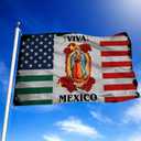 United States and Mexico 3x5 Ft,Viva Mexico Mexican US American Flag Poster Banner Sign for Indoor Outdoor Decoration
