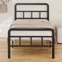 EMODA 16 Inch Twin Size Bed Frames with Headboard and Footboard, Heavy Duty Metal Slats Support Twin Platform, No Box Spring Needed, Easy Assembly