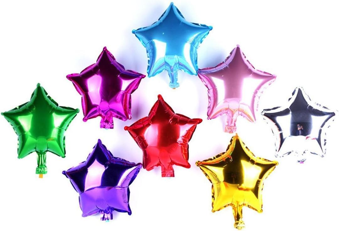 50 pcs 10 Inch Star Balloons, Foil Balloons Party Mylar Balloon Mixed Color for Wedding Birthday Decoration