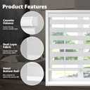 SEEYE Cordless Zebra Blinds for Window, French Door Blinds Free-Stop Roller Window Shades with Valance 44" W x 72" H, 95% Blackout Window Treatment Sheer Blinds & Shades Easy to Install, White