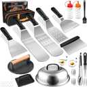 Griddle Accessories Kit, 24Pcs Grilling Accessories Set for Blackstone and Camp Chef, Flat Top Griddle Accessories Set with Scraper, Enlarged Spatulas, Basting Cover for BBQ