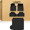 LASFIT Floor Mats & Cargo Liner Fit for Mazda 3 2019-2026 (Only Fits Sedan) All Weather TPE Custom Fit 2019-2024 2025 2026 Floor Liners Front & Rear Row & Trunk Full Set Mats Accessories, Black