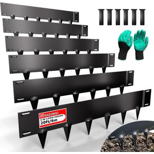 Metal Landscape Edging 20FT 8 Tall Galvanized Steel Garden Border with Built-in Spikes & Connector Pins, No Dig Flexible Lawn Edging for Landscaping, Yard, Walkways & Flower Bed