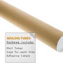 Mailing Tubes with Plastic Caps Shipping Cardboard Blueprints Artwork Poster Kraft Extra Heavy-Duty Thickness Posters, Art Prints Multipurpose Documents Storing (2 x 24 inches, 4)