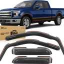 Nilight in Channel Rain Guards for Ford F150 2004 2005 2006 2007 2008 2009 2010 2011 2012 2013 2014 Super Cab Original Window Deflectors,Vent Window Visors-4PCS