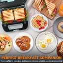 Baker’s Friend 3 in 1 Mini Waffle Maker with Removable Plates, Mini Pancake Maker, Grilled Cheese Maker, Breakfast Sandwich Maker Press, Indoor Grill, Belgian Waffle Maker, Aqua