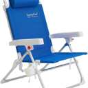SUNNYFEEL Infinite Reclining Aluminum Beach Chair with Backpack Straps, 19.7 x 17.3 x 36.6 inches