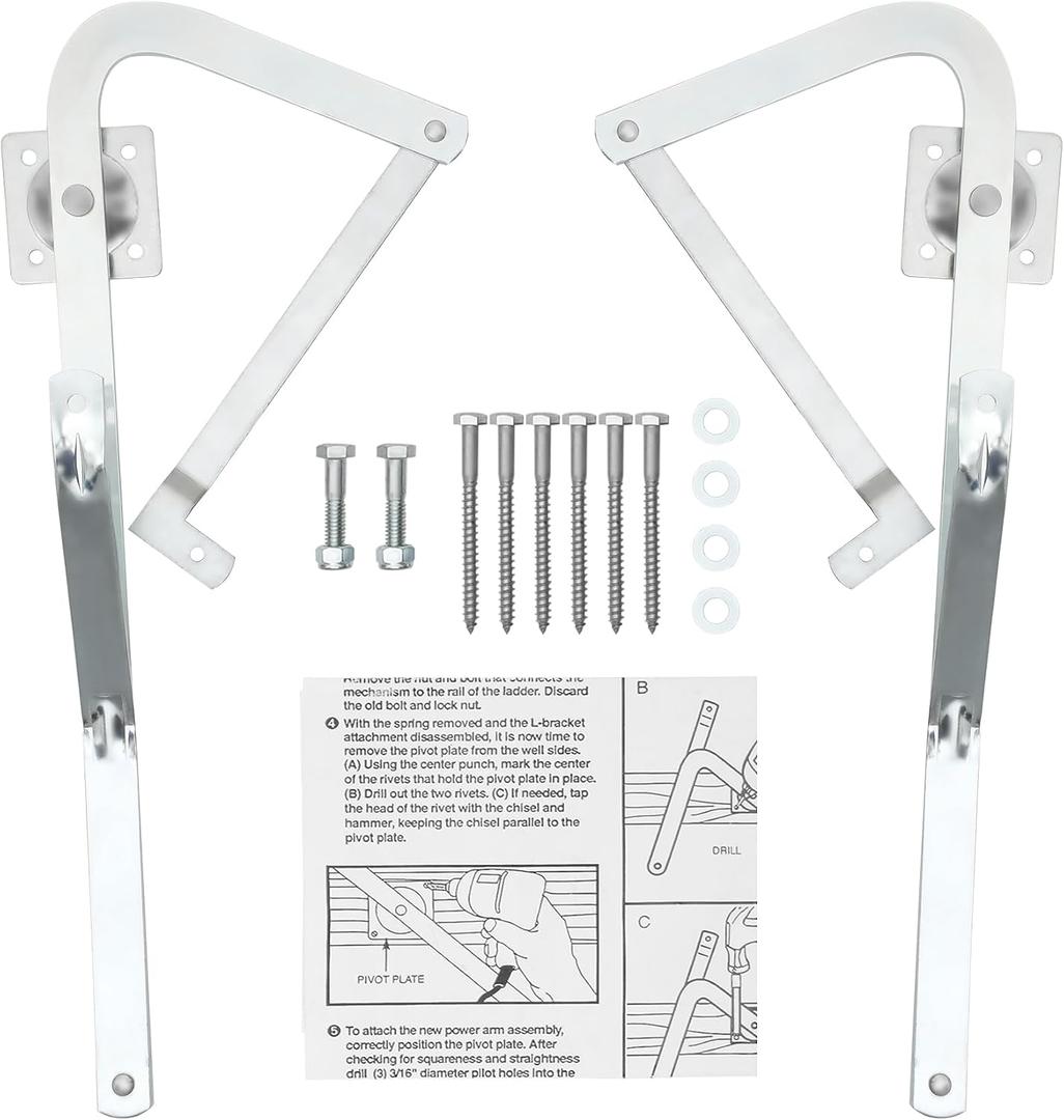 55-2 Attic Ladder Hinge Arms,Compatible with Werner Mk5, WU2210, W2208, W2210, Suitable for Werner Attic Ladders Manufactured After 2010, Heavy Duty Thick Galvanized Material