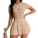 Tinodu Knit Sets for Women Summer 1 Piece Outfits Short Mini Skirt for Going Out Club Sets S Apricot