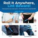 PetLovers EzRoll Reusable Lint Roller - Sticky for Life & Multi-Purpose Pet Hair, Dust, & Lint Remover for Clothing, Upholstery, & Cars - Sustainable, Washable & Efficient (Travel Size)