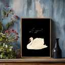 2 x EAGLOG Vintage Framed-White Swan Wall Art,Farmhouse Animal Canvas Print,Black And White Cottagecore Picture,Eclectic Rustic Artwork,Moody Painting Wall Decor for Living Room Bedroom Office 8x10in