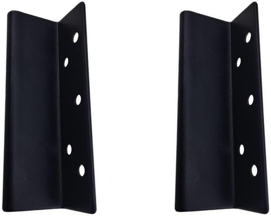Heyous 2PCS Black Metal Single Hanging Channel Brackets 98x25.5x30mm Bed Rail Hardware Accessories Stand Suitable for Attaching Fixed Footstools