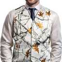 Vest For Men Camo Vest For Wedding Grooms Men's Hunting Sleeveless Camouflage Vest (White, XL)