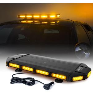 Xprite 27 Inch LED Rooftop Strobe Light Bar, Magnetic Mount High Bright Exterior Lamp for Tow Trucks Construction Snowplow Patrol Vehicles Amber