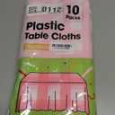 Pureegg Plastic Table Cloth Disposable 10 Pack, 54 x 108 Inch Table Cloths, Party, Picnic, Decorative Gingham Tablecloths, Rectangle, Red and White Checkered Cover, Leakproof & Sturdy, Red Plaid
