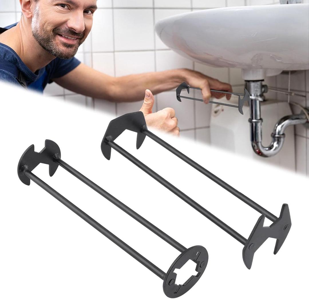 NINEFOX 2 Pcs Multifunctional Sink Wrench, Multifunctional Basin Wrench, 7-Type Sink Wrenchs Faucet Tool, Washbasin Wrenchs Set, for Kitchen Bathroom Tight Spaces