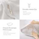 JELLYMONI Plush Duvet Cover Set - Twin Size Beige Striped Fluffy Comforter Cover 2pcs Bedding Set Luxury Ultra Soft Faux Fur Duvet Cover with Zipper and 1 Pillowcase (NO Comforter) (Twin(68"90"))