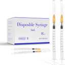20 Pack 1ml Syringes 25G 1 Inch Lab Disposable Individually Sealed Packed, Luer Lock Syringes for Industrial Scientific Labs, Liquids Measuring and Dispensing