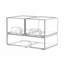 Clear Stackable Storage Drawers Set of 6 Bathroom Makeup Organizer Bins