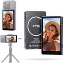 Vlog Selfie Monitor Screen, Magnetic Phone Vlog Selfie Monitor Screen 4K 30fps Bluetooth Remote, Back Camera Monitor for Vlog Live Stream TikTok, Compatible with iPhone & Android