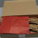 Gift Bags 8.25"x5.9 "x3.15" 50Pcs Paper Bags with Handles,kraft paper Bags for Small Business Christmas Bulk, Wedding, Party Favor, Shopping, Lunch, Halloween Trick-or-Treat (Red)