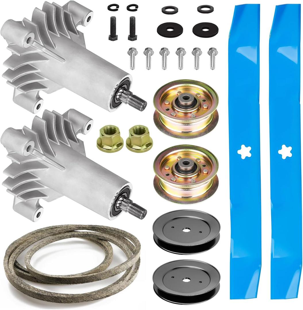 42 inch Mower Deck Rebuild Kit 130794 Spindle for AYP Craftsman Poulan Husqvarna LT1000 LT2000 YTH1842, Includes 532130794 Spindle, 129861 Pulley, 1/2" x 95 1/2" Belt 144959, 134149 Blade,131494 Idler