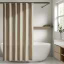 Boho Beige Shower Curtain 72 in Waterproof Linen Polyester Bathroom Curtain,Adjustable Height Natural Cloth Fabric Bath Curtain with Weighte Hem and Washable Shower Curtains 72x72.