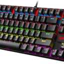 Redragon K552 Mechanical Gaming Keyboard, 87-Key Compact, LED Gaming Keyboard with Red Switches, Anti-Ghosting, Metal Frame for PC Gaming & Typing, Beginner-Friendly (Black)