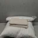 OTOSTAR Set of 2 Linen Throw Pillow Covers with Inserts Included Decorative Square Pillowcases with Inserts 20x20 Inch for Home Decor Sofa Bedroom Car 50 x 50 CM Cream