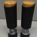 Electric Salt and Pepper Grinder Set - Adjustable Coarseness, Battery-Operated with LED Light, 360 Transparent Design for Kitchen & Outdoor Cooking, Perfect for Home Chefs & Gift Shoppers (Black)