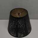 Small Lamp Shade, ALUCSET Barrel Metal Lampshade with Pattern of Trees for Table Lamp and Floor Light, Top Diameter 6 X Bottom Diameter 10 X Height 7.5 Spider (Metal Black/Gold)