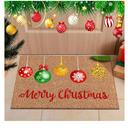 Ceenna Merry Christmas Coir Door Mats Christmas Ball Doormat Xmas Non Slip Floor Mats Indoor Entrance Door Mat Xmas Porch Front Decor, 24 x 16 Inch