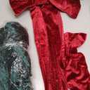 4 Pcs Velvet Chair Bows Sashes 12 x 43 Inch Red and Green Velvet Bows Chair Covers for Wedding Birthday Party Christmas Dining Room Elegant Ribbons Tie Bands Decoration