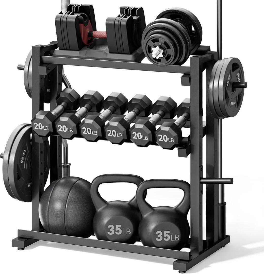 3-Tier Adjustable dumbbell rack