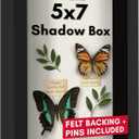 Americanflat 5x7 Shadow Box Frame with Shatter-Resistant Glass - Silhouette Collection - Small Shadow Box Display Case for Tabletop and Wall Display - Black with Soft Felt Back