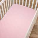 American Baby Company 3 Pack 100% Natural Cotton Fitted Mini Crib Sheets 38" x 24" - Soft & Breathable Small Nesting Portable Sheets, Fits Pack N Play Mattresses, Pink, for Boys & Girls
