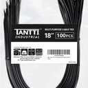 Zip Ties 18 inch (100 Pack), Black, 60lb Tensile Strength, UV Resistant Cable Ties for indoor and outdoor use, by Tantti Supply