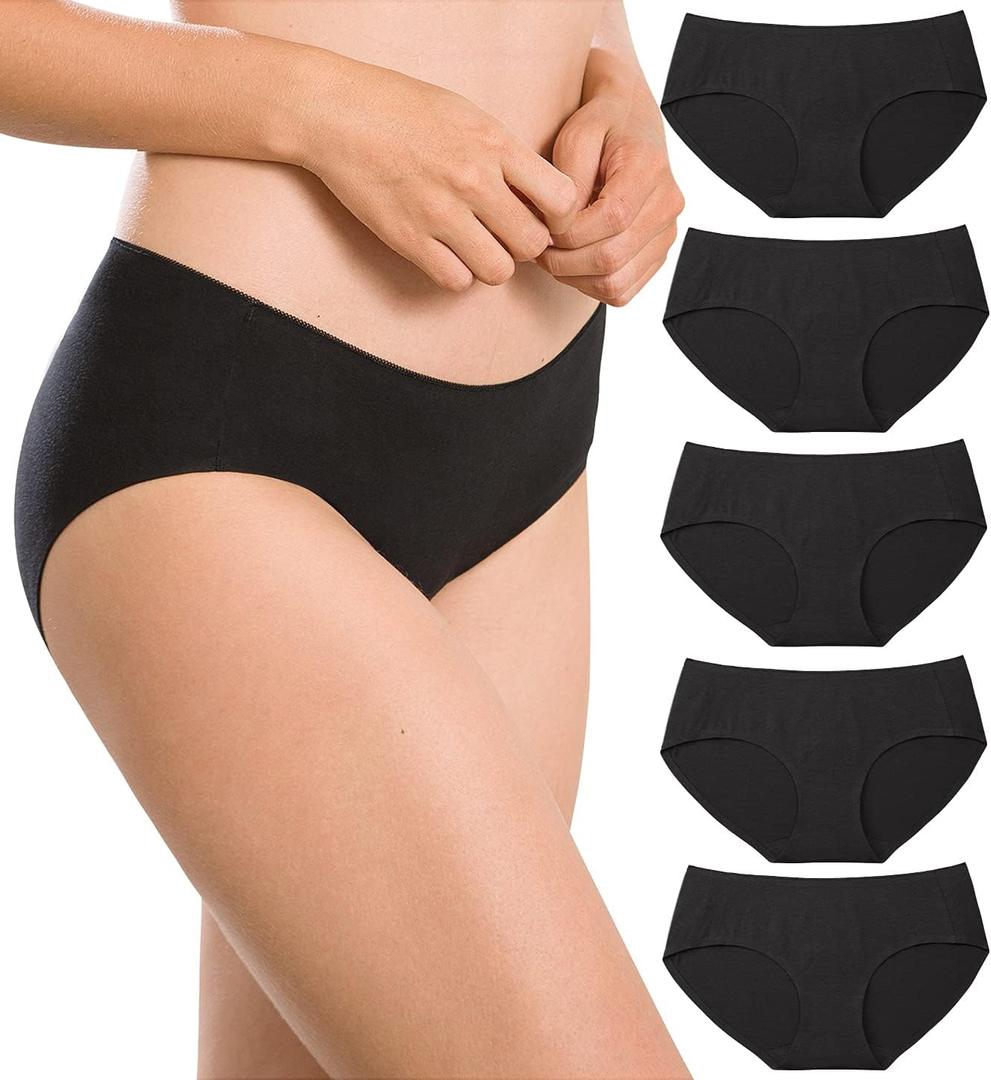 Altheanray Womens Underwear Cotton Seamless Soft Hipster Panties Ladies Mid Rise Bikini (Medium)