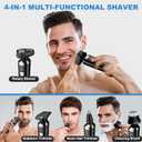 4-in-1 Electric Razor for Men, Magnetic Floating Heads, LED Display, IPX7 Waterproof, Travel Lock & Nose Trimmer - Complete Grooming Kit Gift Set