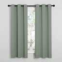 NICETOWN Bedroom Curtain Panels Blackout Draperies, Thermal Insulated Solid Grommet Blackout Curtains/Drapes (1 Pair, 34 by 63 inches, Greyish Green)