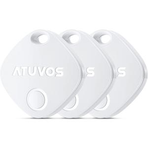 ATUVOS Air Tags-3 Pack, Bluetooth Luggage Tracker Works with Apple Find My APP (iOS Only, Not for Android), Keys Finder and Item Locator for Luggage, Backpack, Suitcases, Replaceable Battery (White)