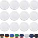 Berglander White Plastic Plates Set of 12 Pieces 10", Reusable and Unbreakable Flat Dinner Plates, Salad Plates, Pasta Bowls, Dishes Set Easy to Carry for Home, Garden, Picnic, Camping, Outdoor