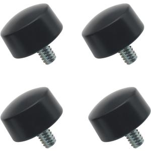 FDXGYH 4 Pcs End Cap Finials for Curtain Rods 3/4" Curtain Rod End Caps Cylindrical Drapery Rod Finials with M6 Screws (Black)