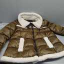 Laundry by Shelli Segal Women's Satin Puffer Jacket with Faux Fur Trim XXL
