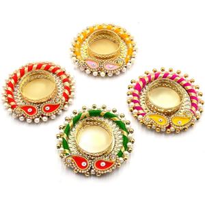 Pack of 12 Traditional Tea Light Candle Holders for Diwali Decoration Religious Festival Diya for Home/Office
